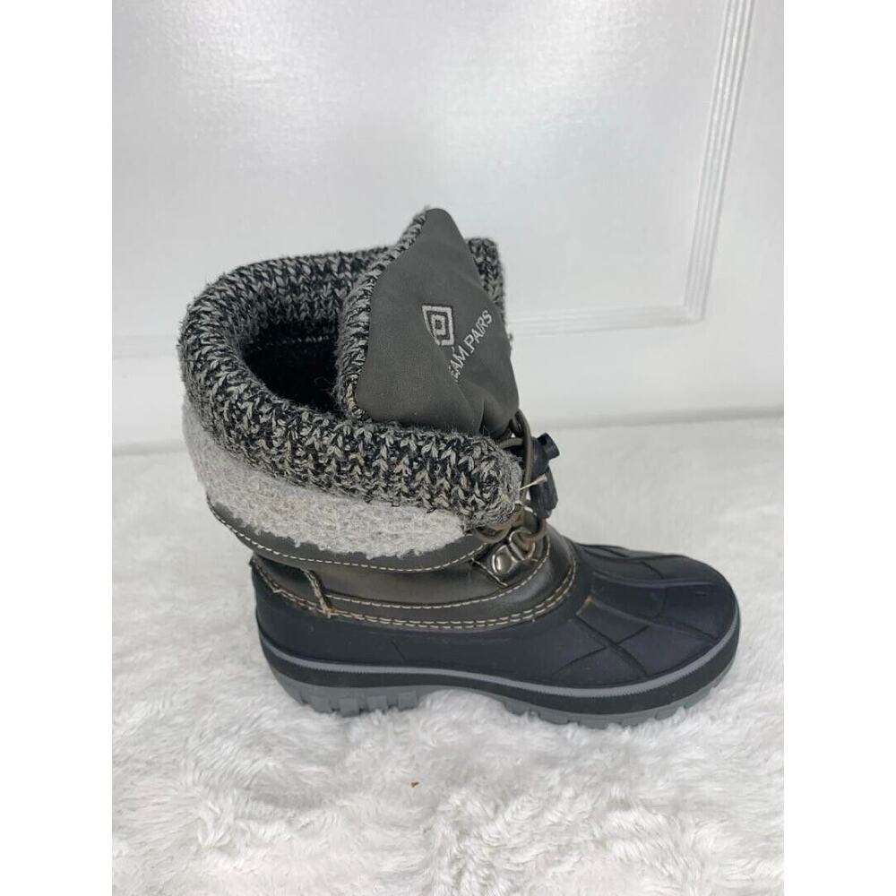 Dream Pairs Boys Winter Snow Boots Sz 11 Waterproof Insulated Warm Gray & Black - Picture 6 of 8